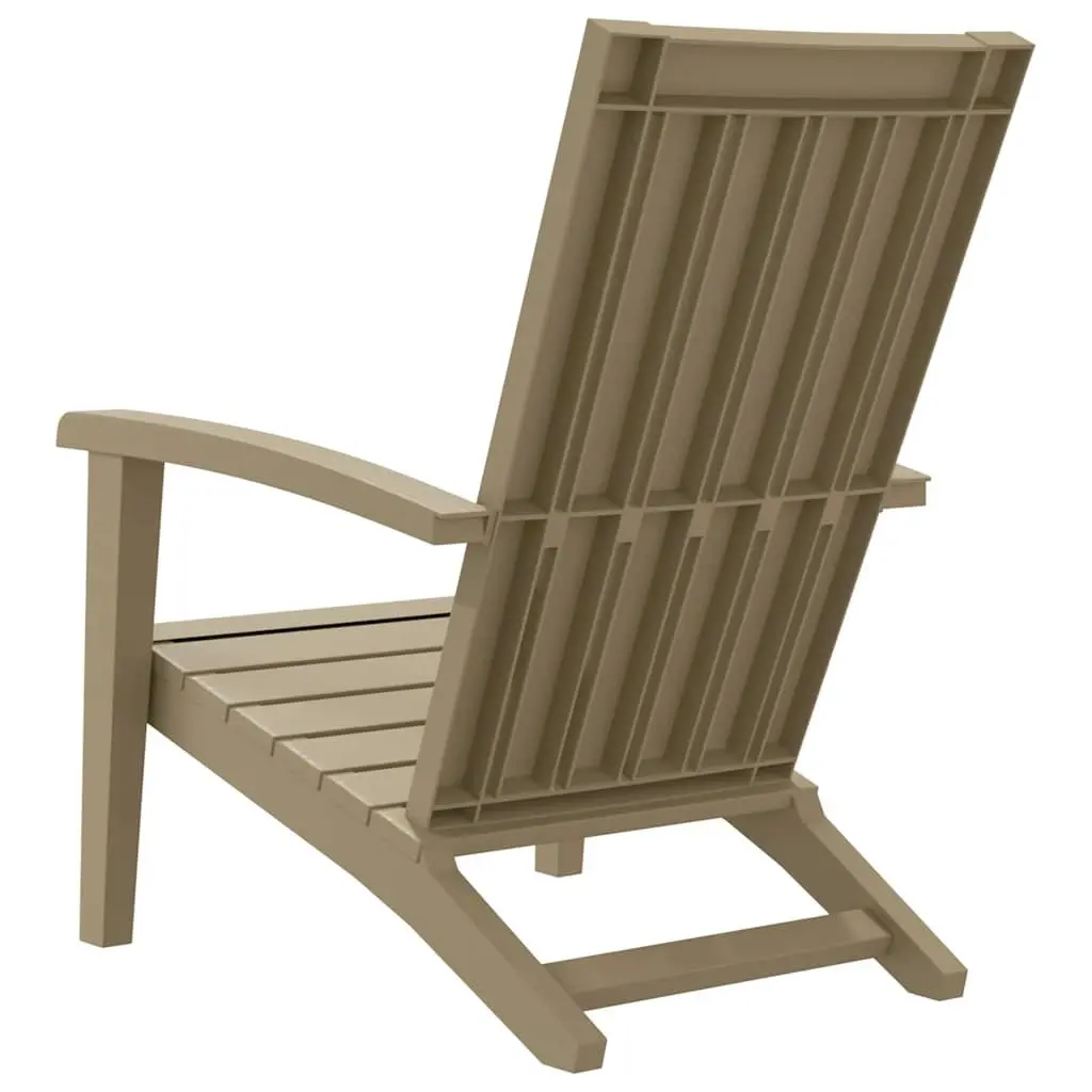 Adirondack Chair Polypropylene Outdoor Garden Lounge Seating Light Brown