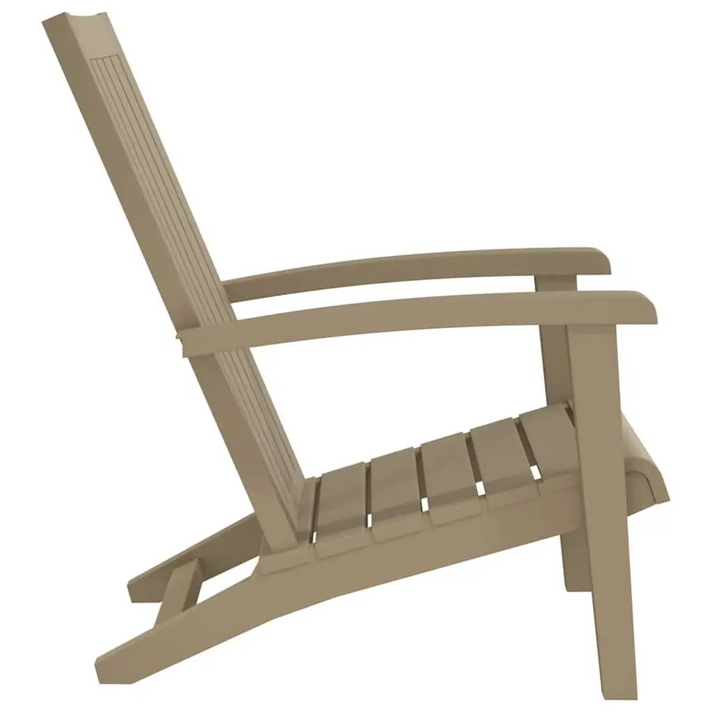 Adirondack Chair Polypropylene Outdoor Garden Lounge Seating Light Brown