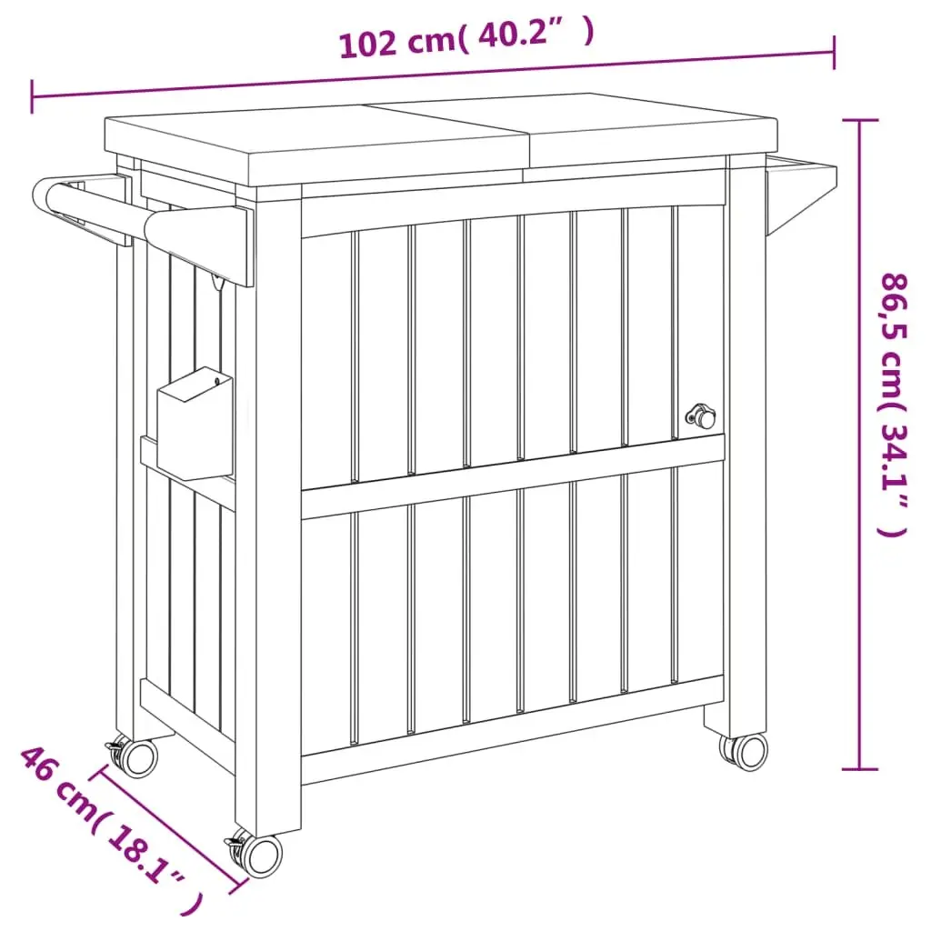 Serving Cart Polypropylene 80L Black