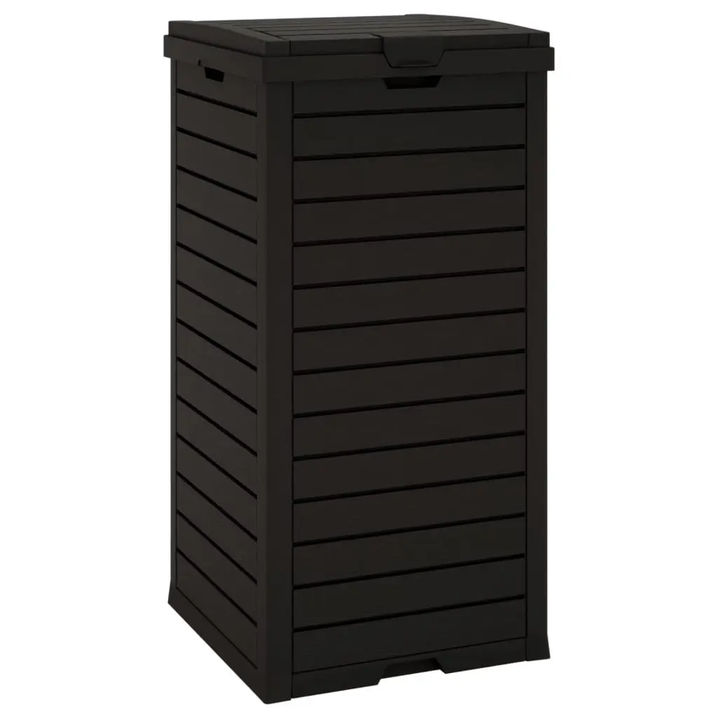 Black Outdoor Garbage Bin 41x41x86cm with Double Lid