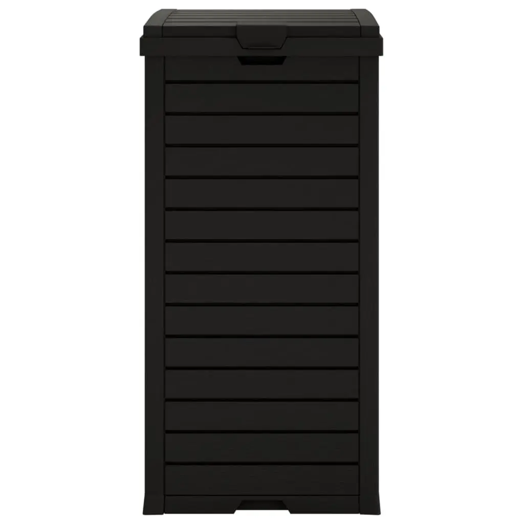 Black Outdoor Garbage Bin 41x41x86cm with Double Lid