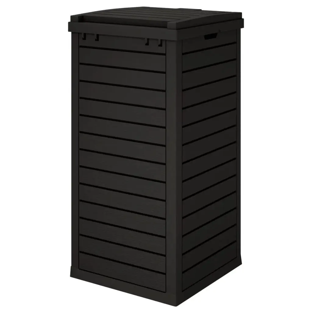 Black Outdoor Garbage Bin 41x41x86cm with Double Lid