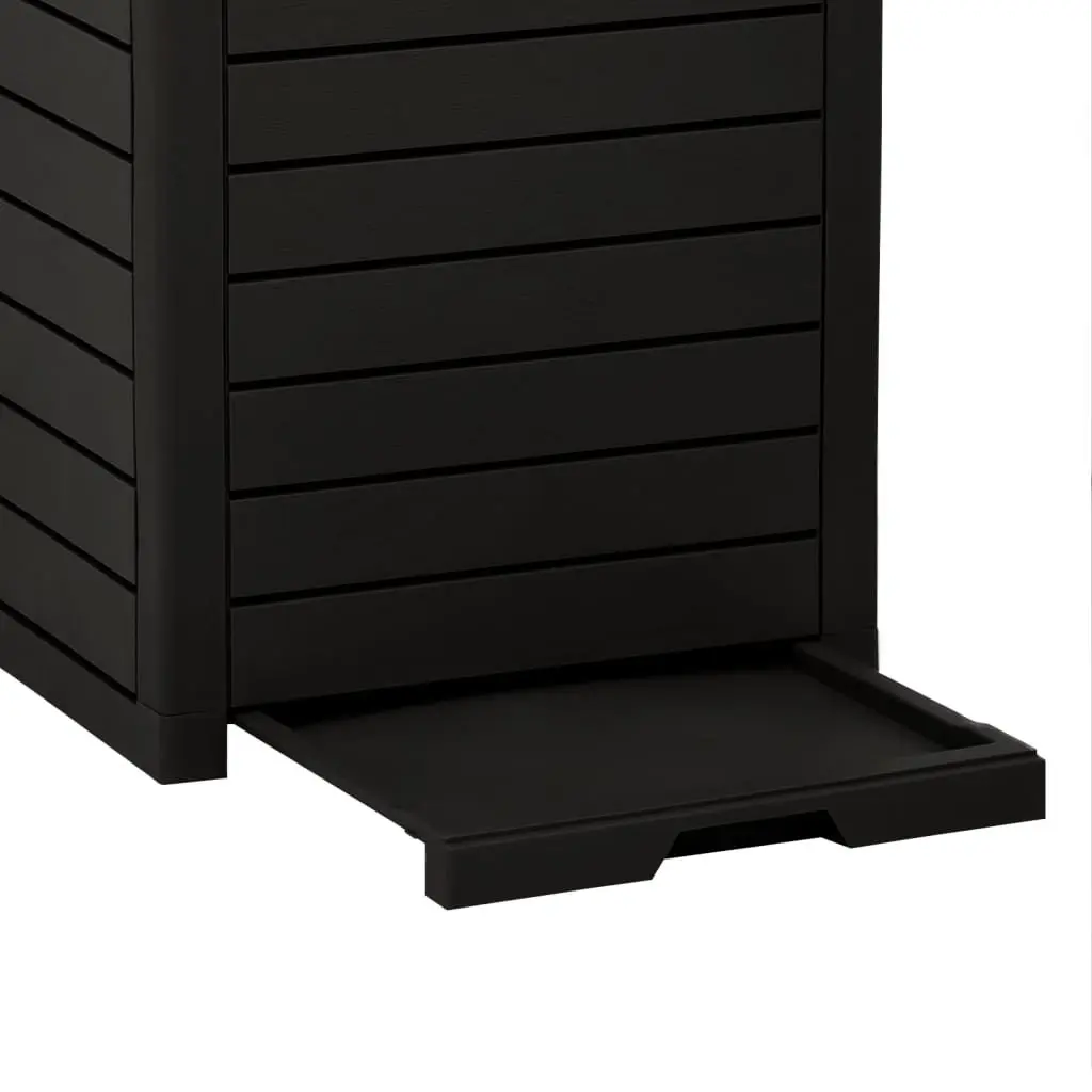 Black Outdoor Garbage Bin 41x41x86cm with Double Lid