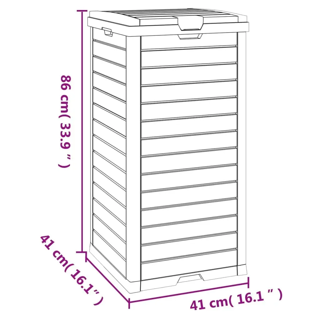 Black Outdoor Garbage Bin 41x41x86cm with Double Lid