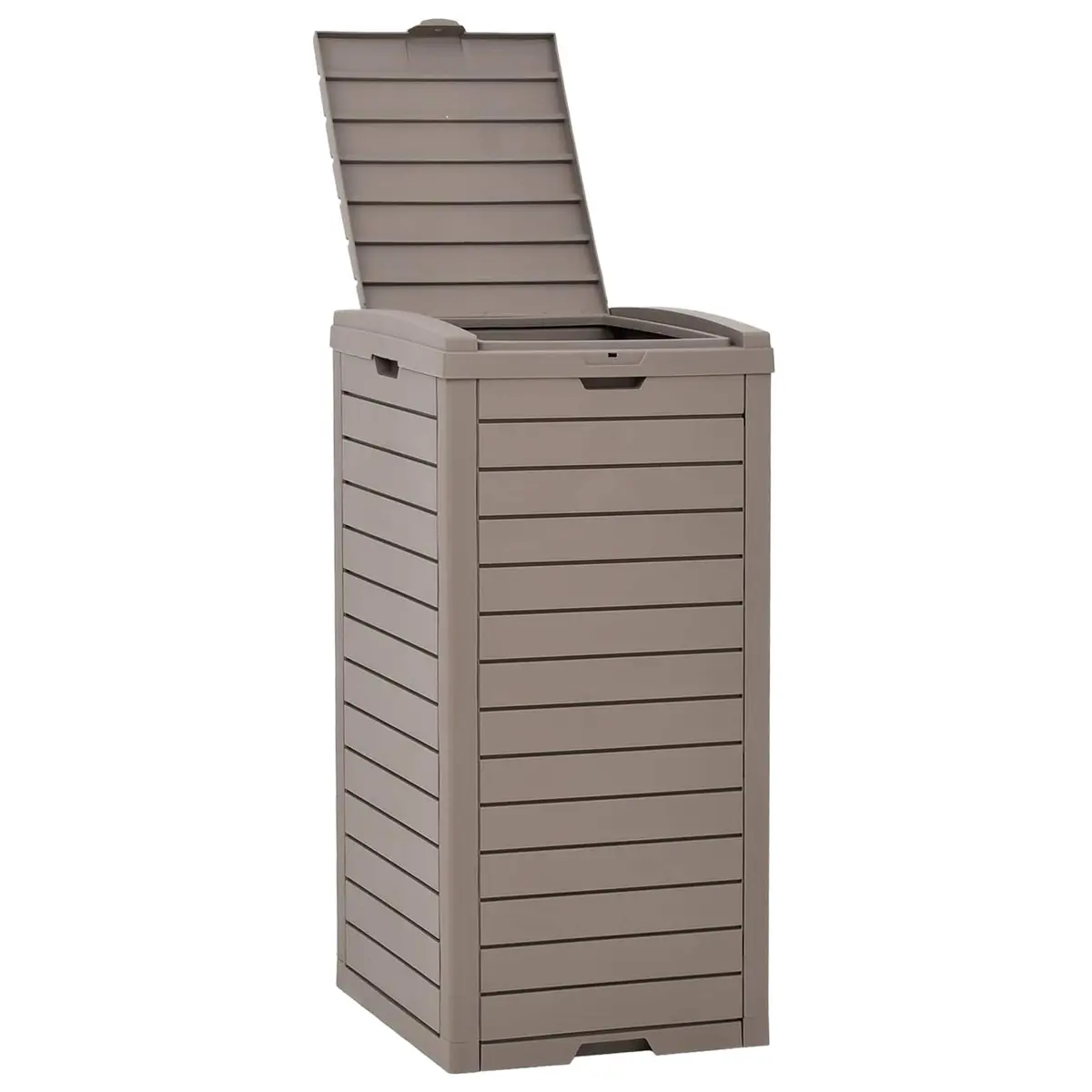 Brown Double Lid Outdoor Garbage Bin 118L Polypropylene