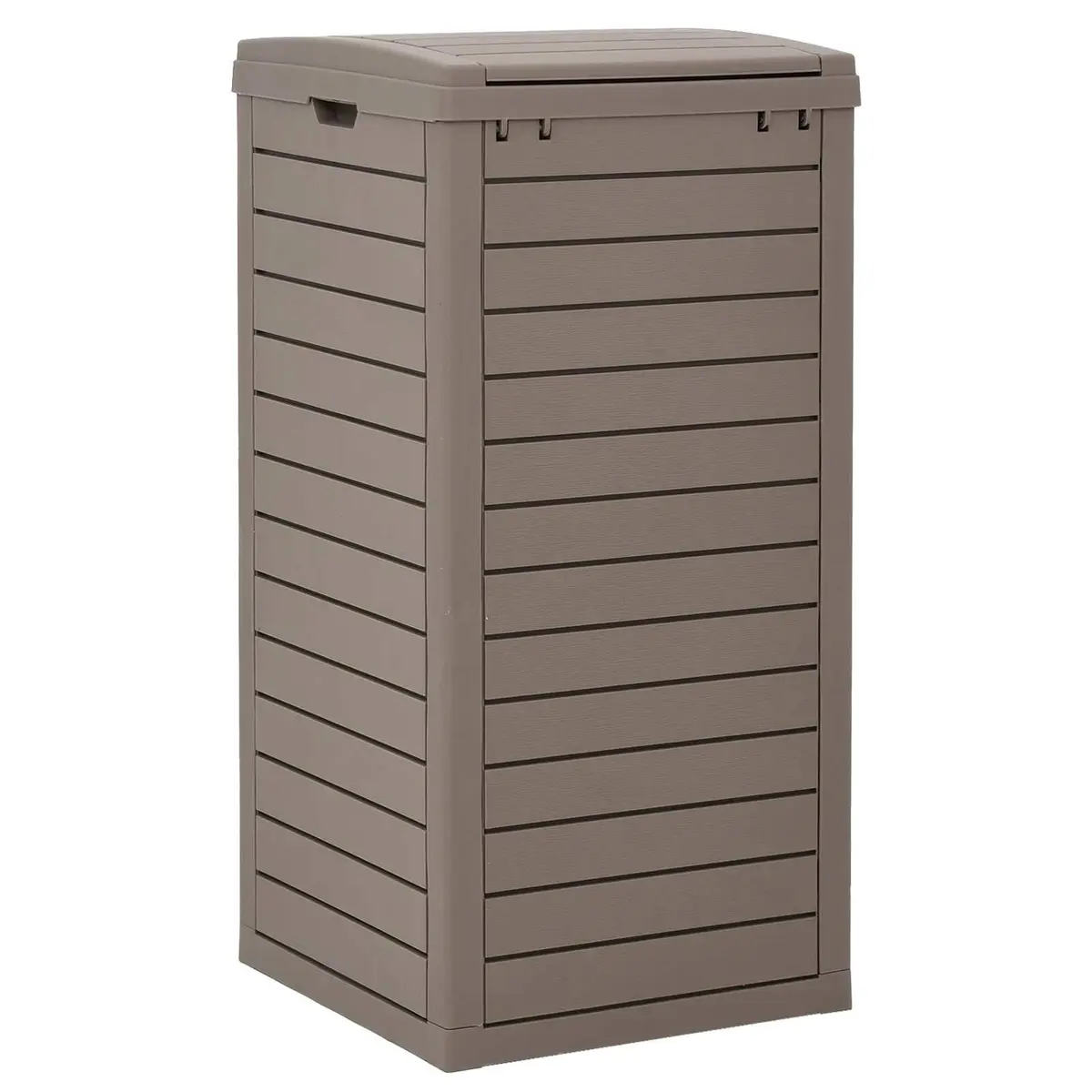 Brown Double Lid Outdoor Garbage Bin 118L Polypropylene
