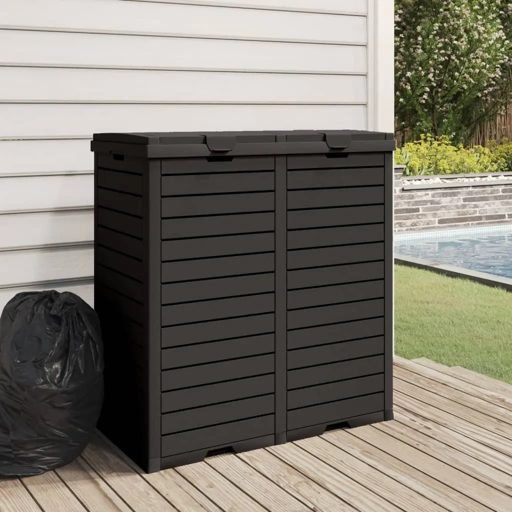 Large Capacity Outdoor Garbage Bin with Double Lid