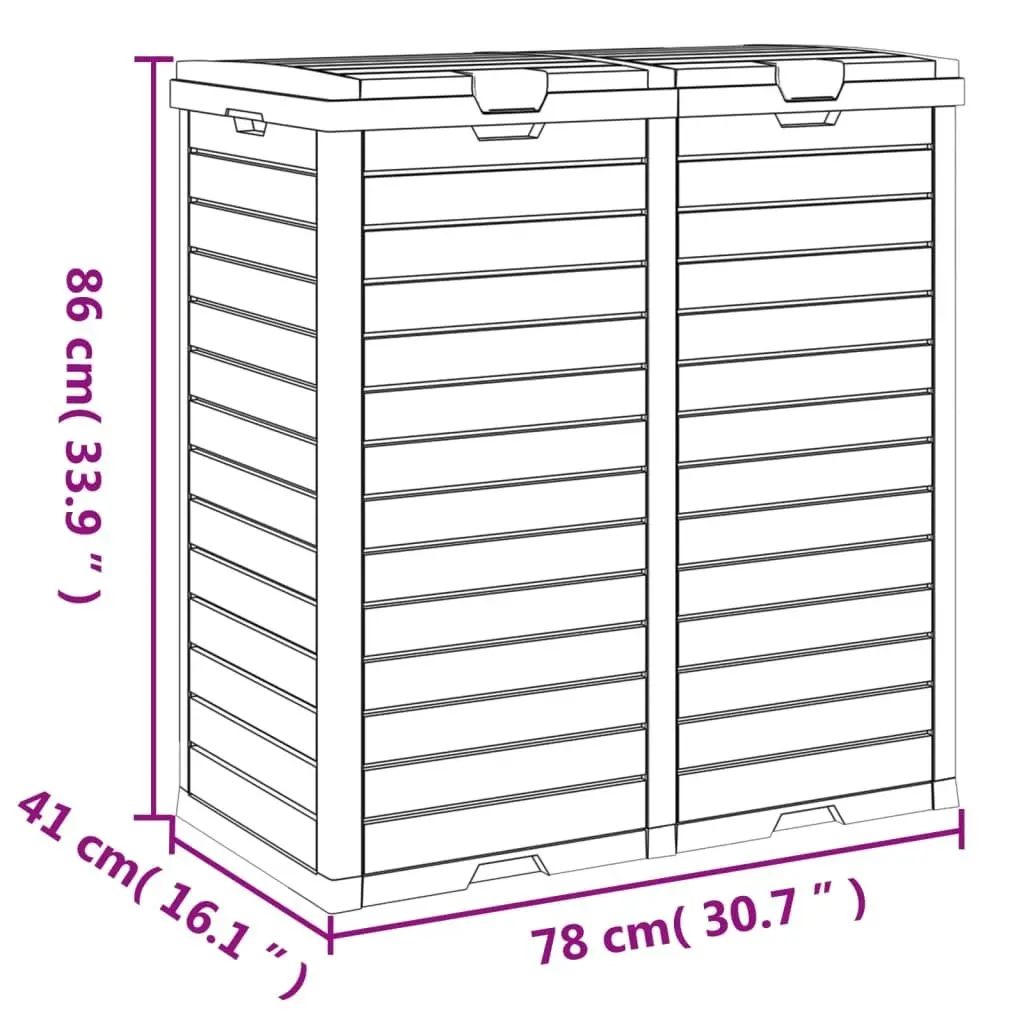 Large Capacity Outdoor Garbage Bin with Double Lid