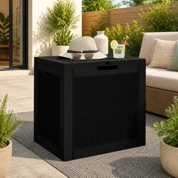 Durable Black Outdoor Rattan Design Storage Box