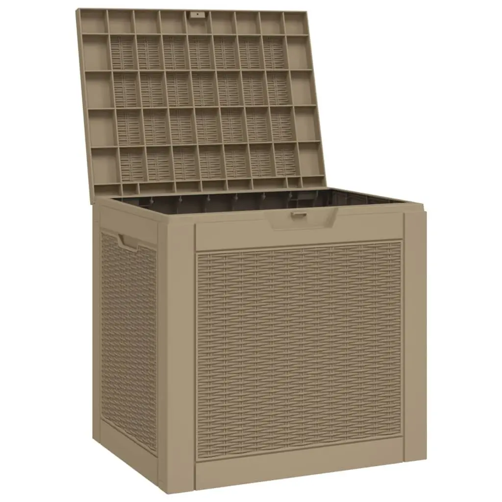 Outdoor Garden Storage Box Brown Rattan Design Patio Furniture Organizer