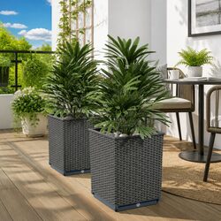 Set of 2 Black Planters 30x30x37cm for Your Garden