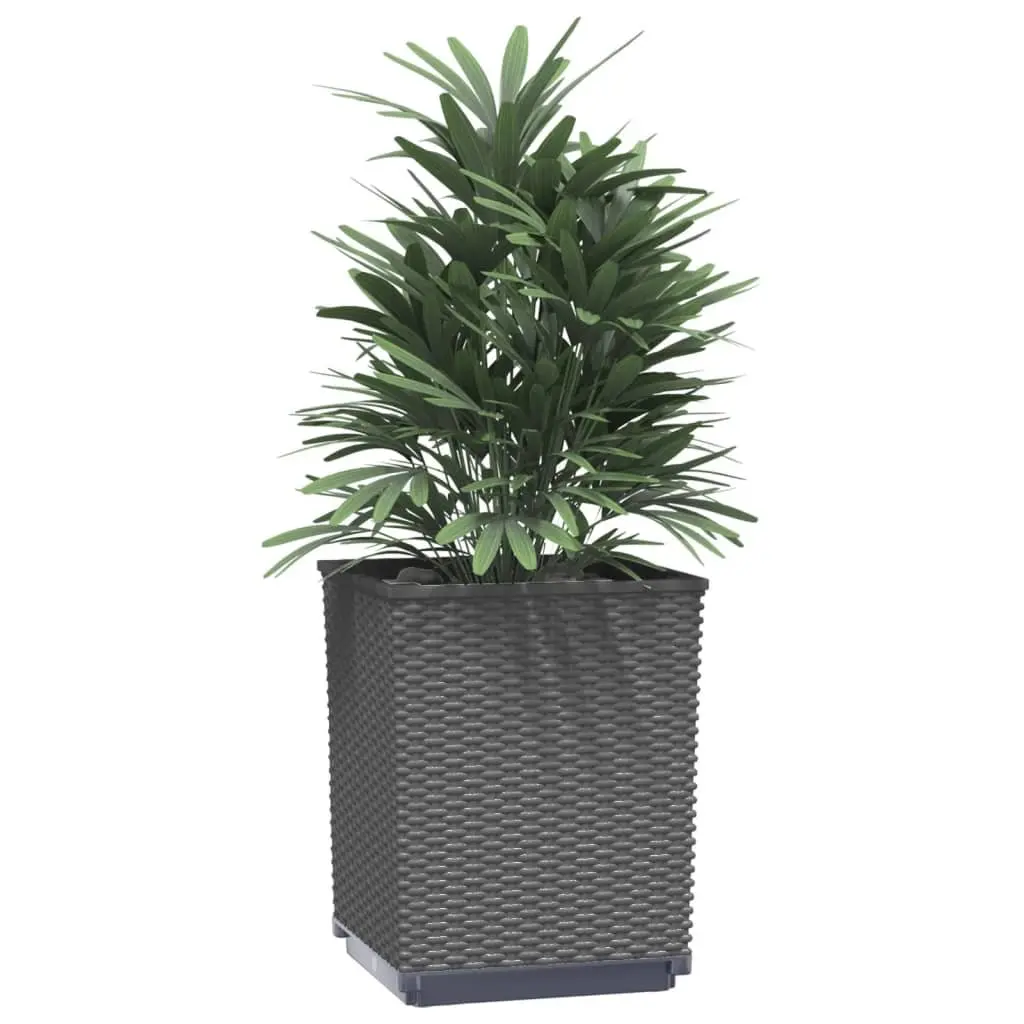 Black Planters 30x30x37cm Set of 2 Garden Flower Pots Outdoor Balcony Decor