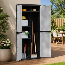 Durable Outdoor Storage Cabinet with Adjustable Shelves
