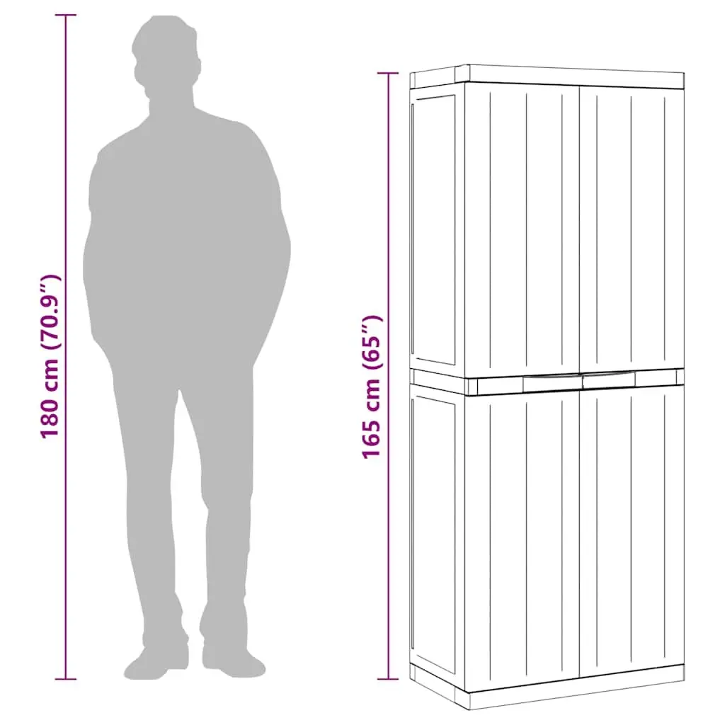 Lockable Outdoor Storage Cabinet in Grey and Black