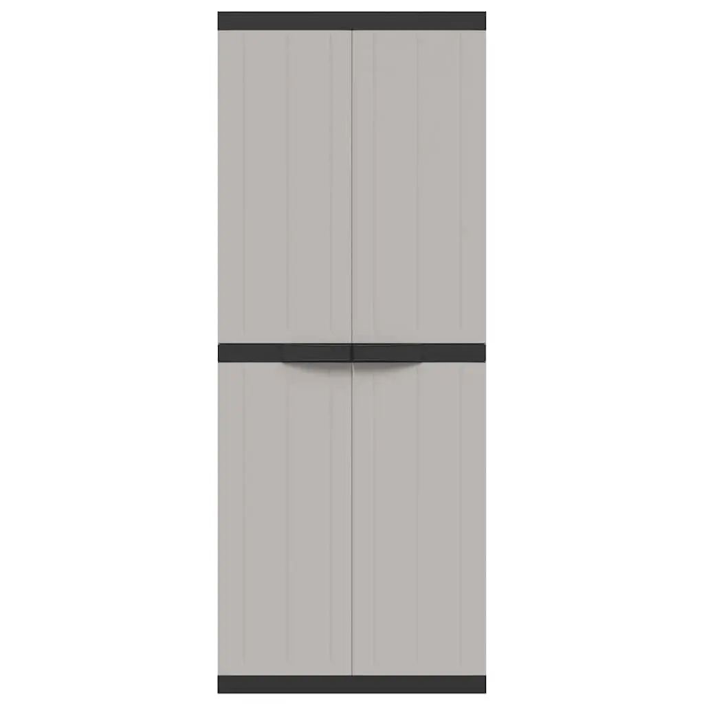 Lockable Outdoor Storage Cabinet in Grey and Black