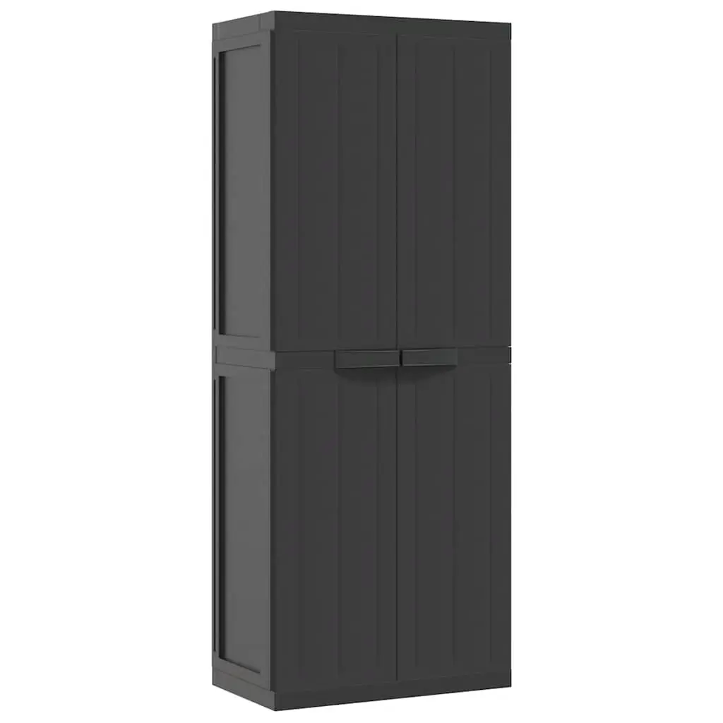Outdoor Storage Cabinet Polypropylene 65x37x165 cm Black