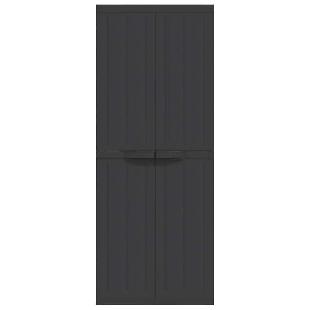 Outdoor Storage Cabinet Polypropylene 65x37x165 cm Black