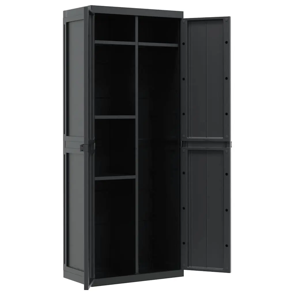 Outdoor Storage Cabinet Polypropylene 65x37x165 cm Black