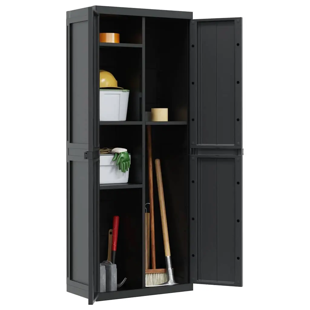 Outdoor Storage Cabinet Polypropylene 65x37x165 cm Black