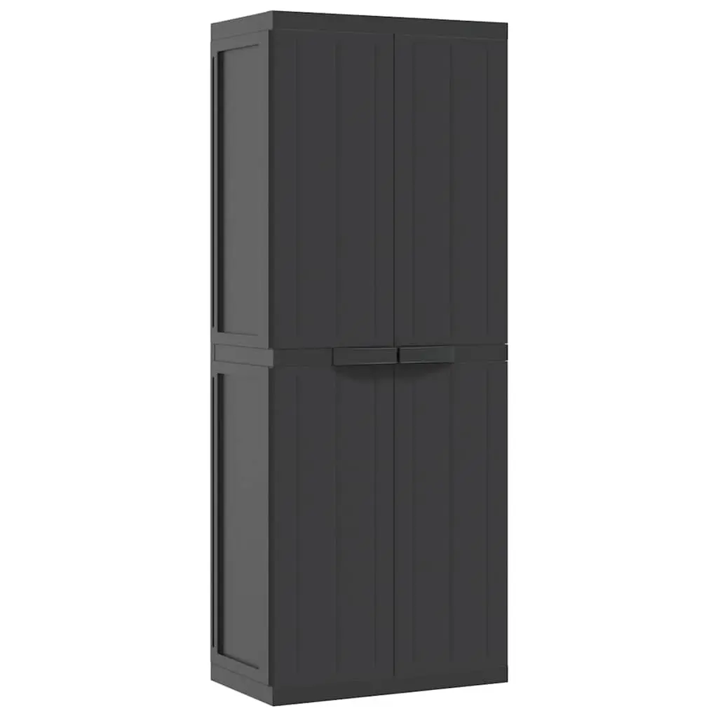 Outdoor Storage Cabinet Black Garden Cupboard Lockable Shelf Organiser Patio