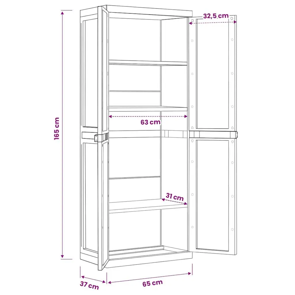 Outdoor Storage Cabinet Black Garden Cupboard Lockable Shelf Organiser Patio