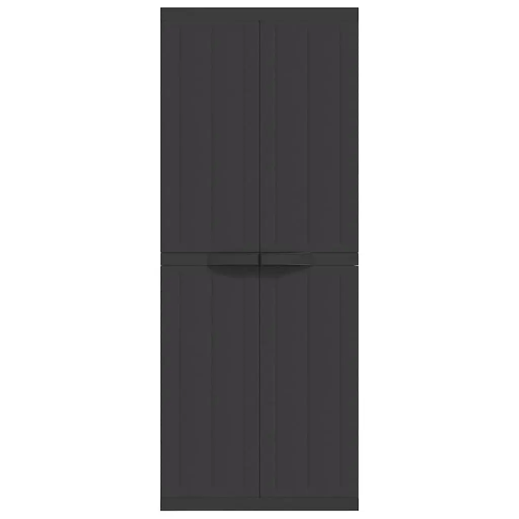 Outdoor Storage Cabinet Black Garden Cupboard Lockable Shelf Organiser Patio