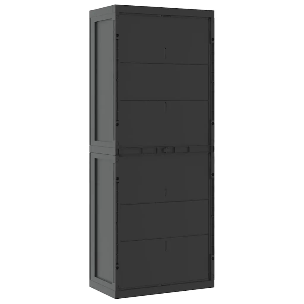 Outdoor Storage Cabinet Black Garden Cupboard Lockable Shelf Organiser Patio