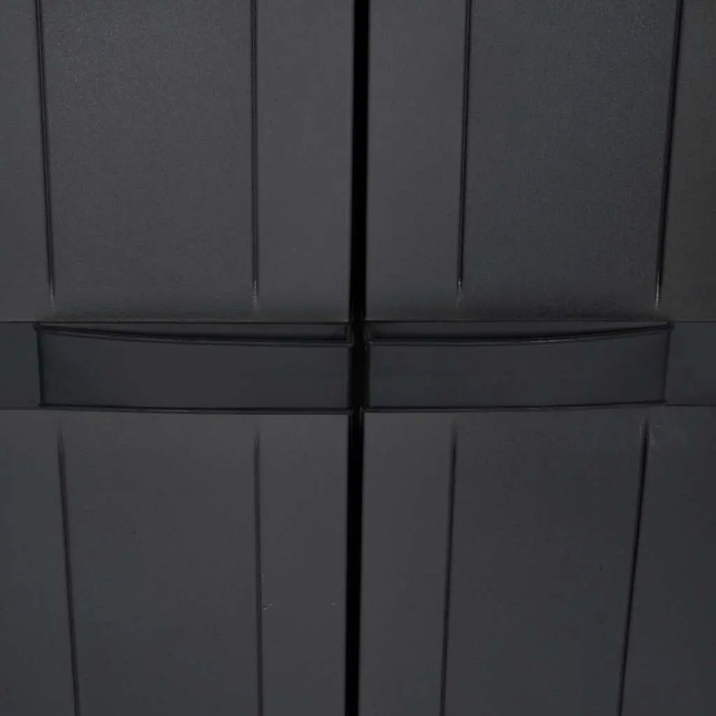 Outdoor Storage Cabinet Black Garden Cupboard Lockable Shelf Organiser Patio