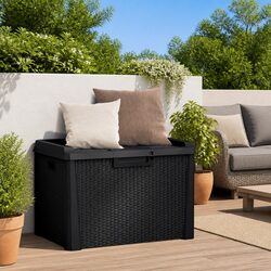 Premium Outdoor Storage Box 125L Anthracite Rattan Look