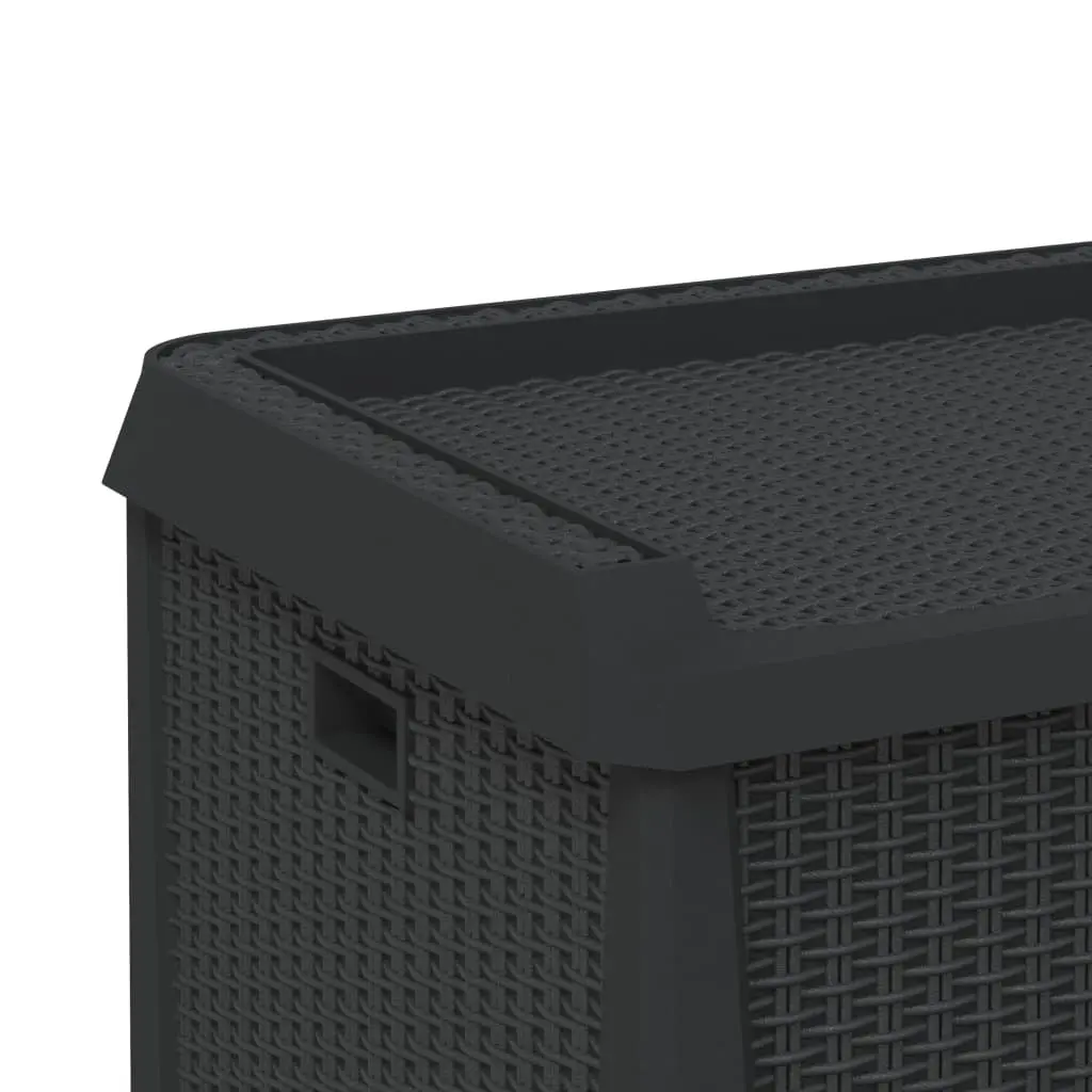 Outdoor Storage Box Polypropylene 125L Anthracite Rattan Look Weather Resistant