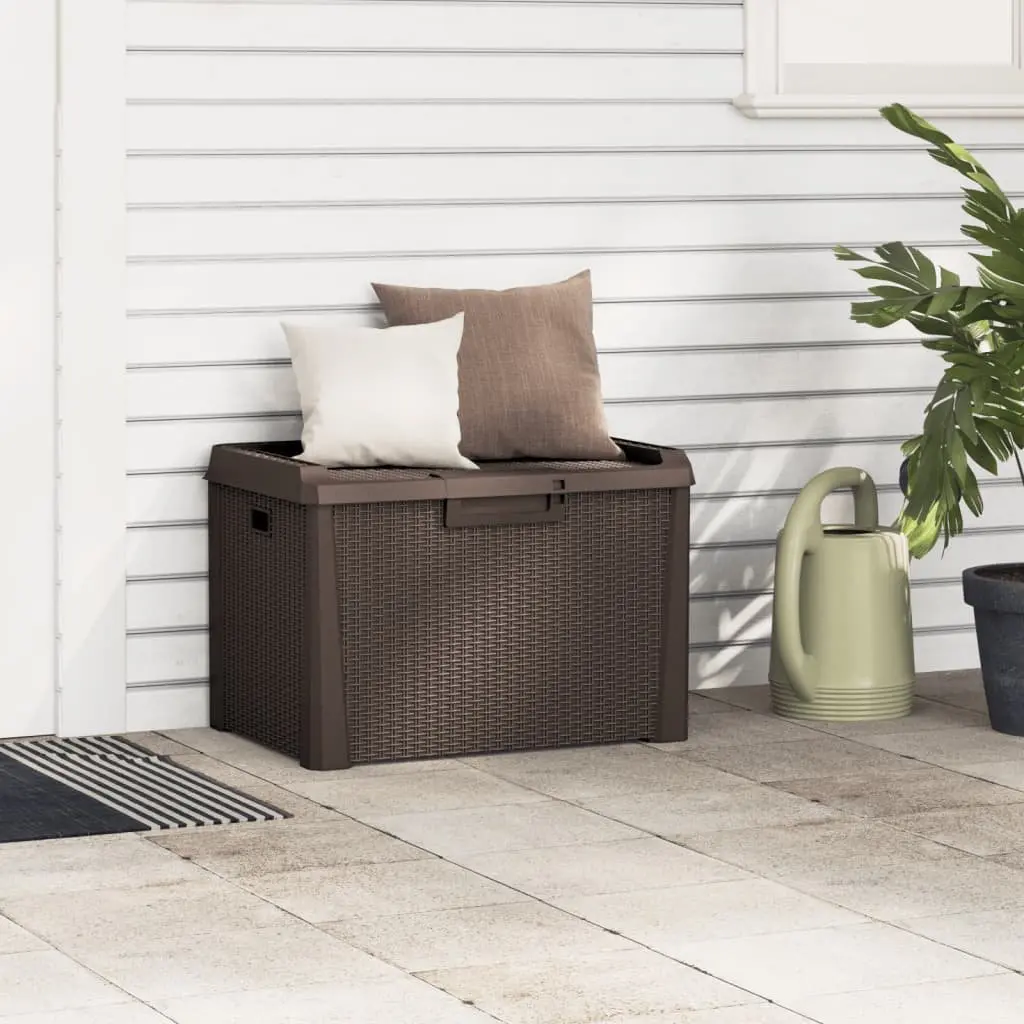Brown Rattan Look Garden Storage Box 125L