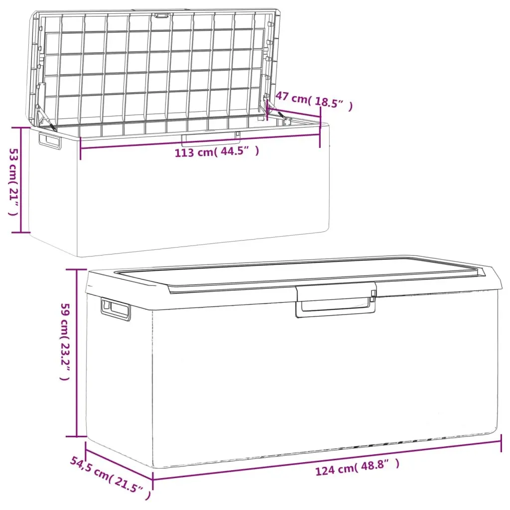 Garden Storage Box Polypropylene 350L Anthracite