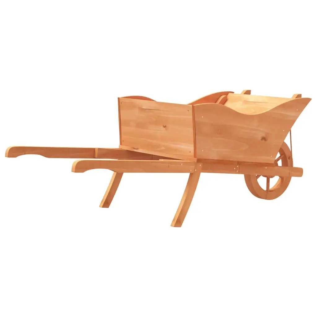 Wooden Wheelbarrow Planter Solid Fir Wood 128 x 45.5 x 43 cm Brown