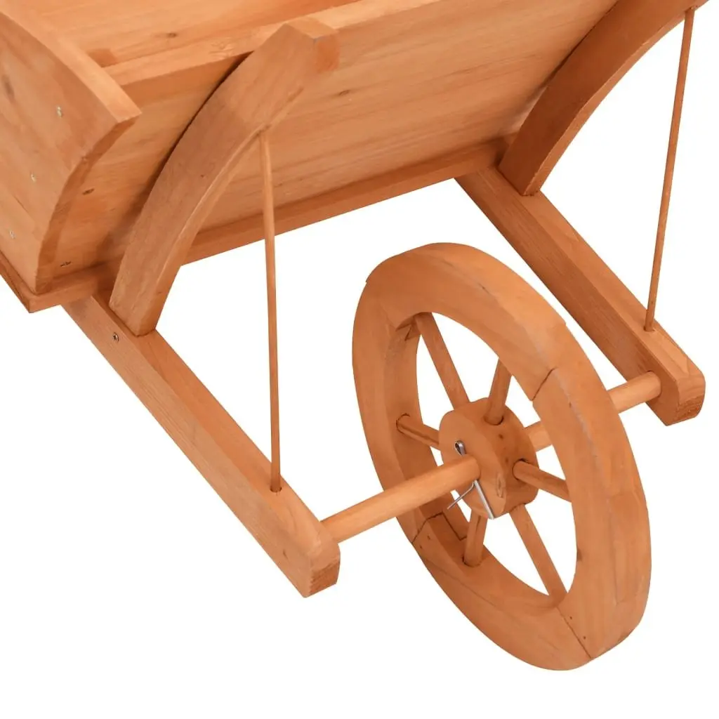 Wooden Wheelbarrow Planter Solid Fir Wood 128 x 45.5 x 43 cm Brown