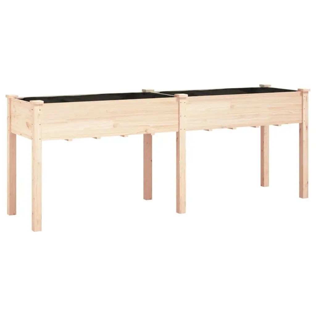 Wooden Planter Fir Wood 203x53x76 cm Brown