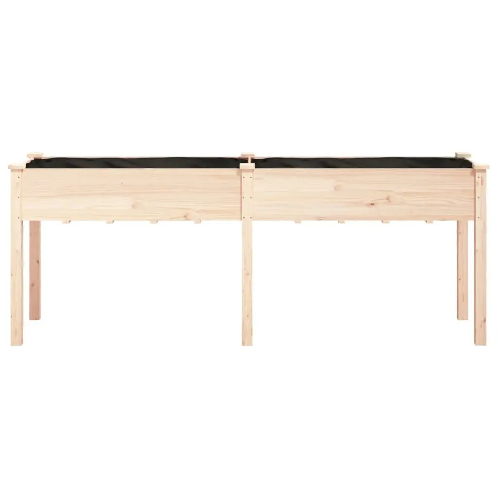 Wooden Planter Fir Wood 203x53x76 cm Brown