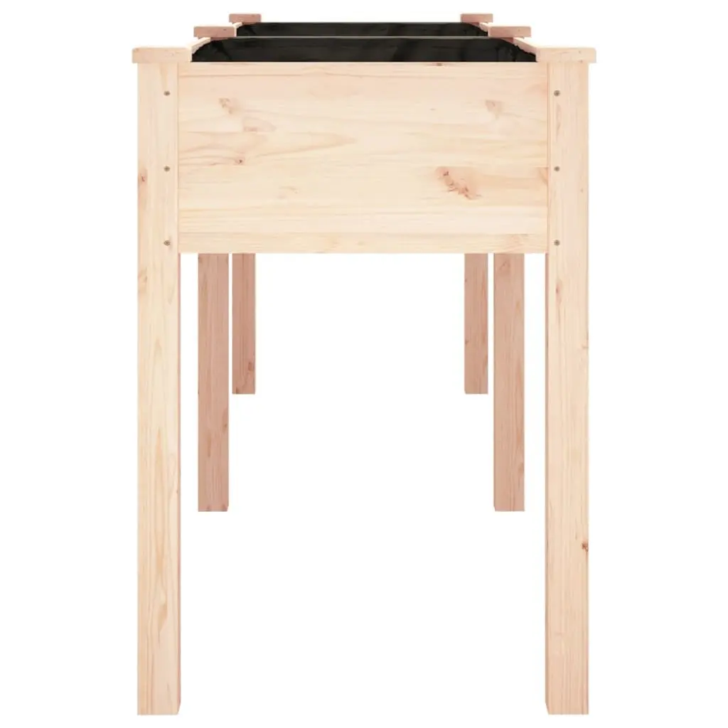 Wooden Planter Fir Wood 203x53x76 cm Brown