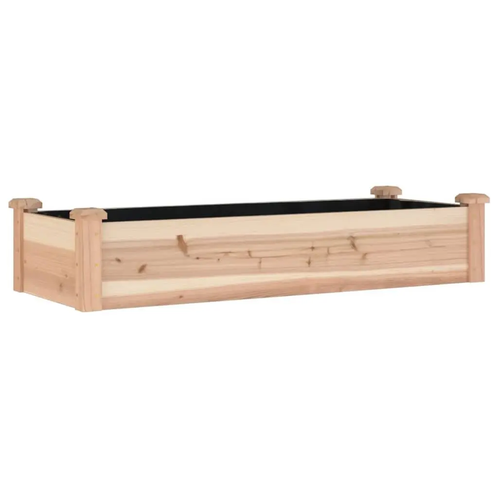 Solid Wood Garden Raised Bed with Liner 120x45x25 cm Fir Planter Box