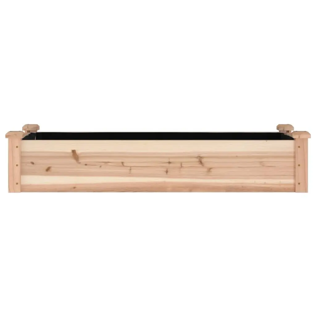 Solid Wood Garden Raised Bed with Liner 120x45x25 cm Fir Planter Box