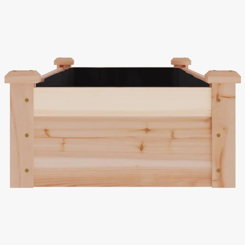 Solid Wood Garden Raised Bed with Liner 120x45x25 cm Fir Planter Box