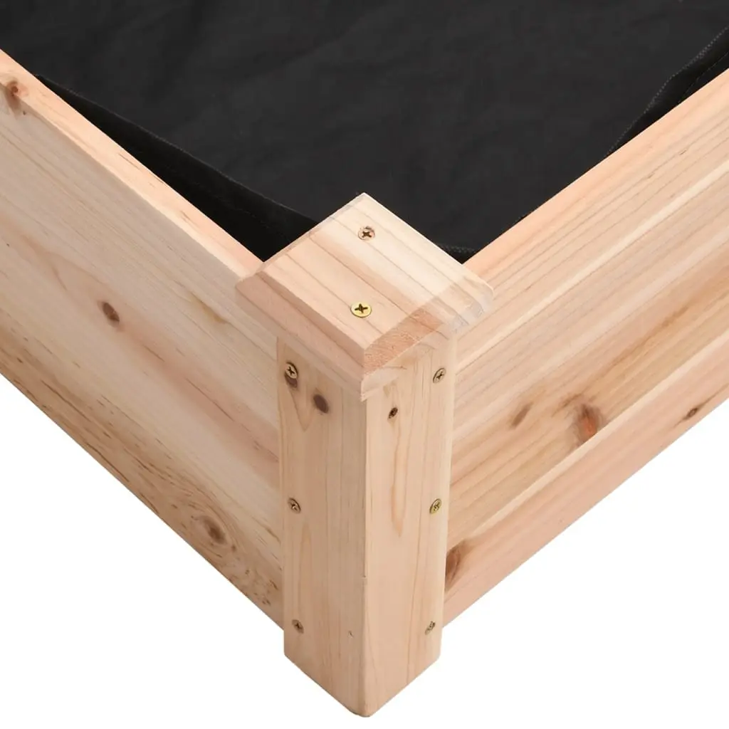 Solid Wood Garden Raised Bed with Liner 120x45x25 cm Fir Planter Box