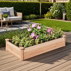 Premium Solid Wood Raised Garden Bed 120x60x25 cm with Liner