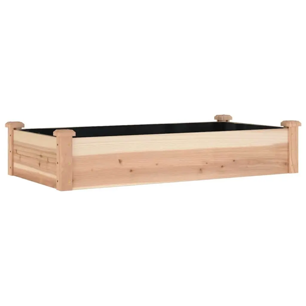Solid Wood Raised Garden Bed 120x60x25 cm with Liner
