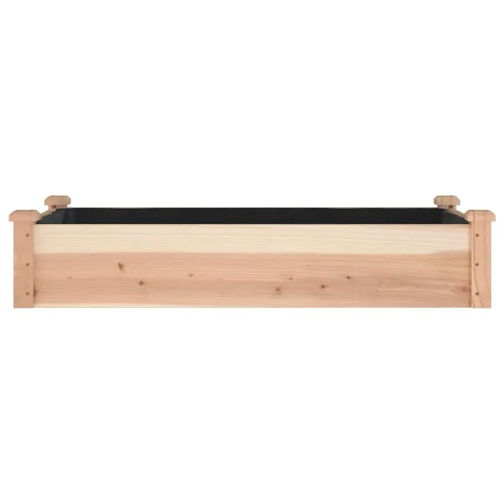 Solid Wood Raised Garden Bed 120x60x25 cm with Liner