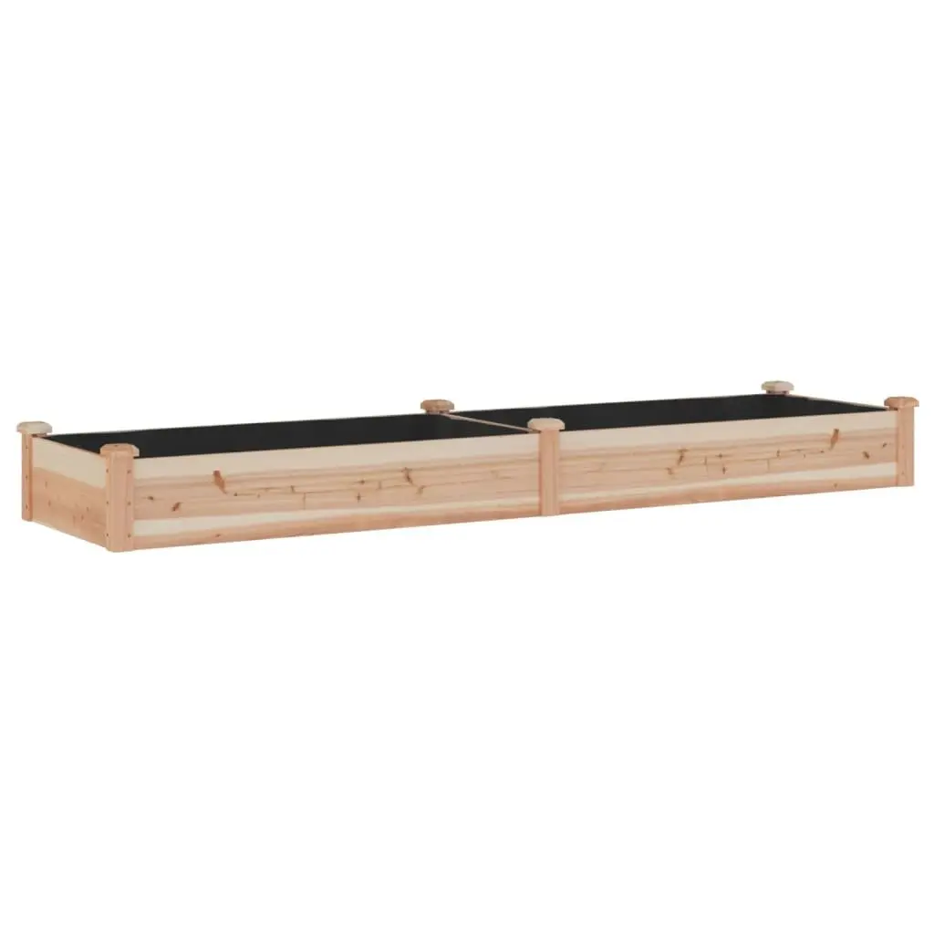 Solid Wood Raised Garden Bed with Liner 240x60x25cm