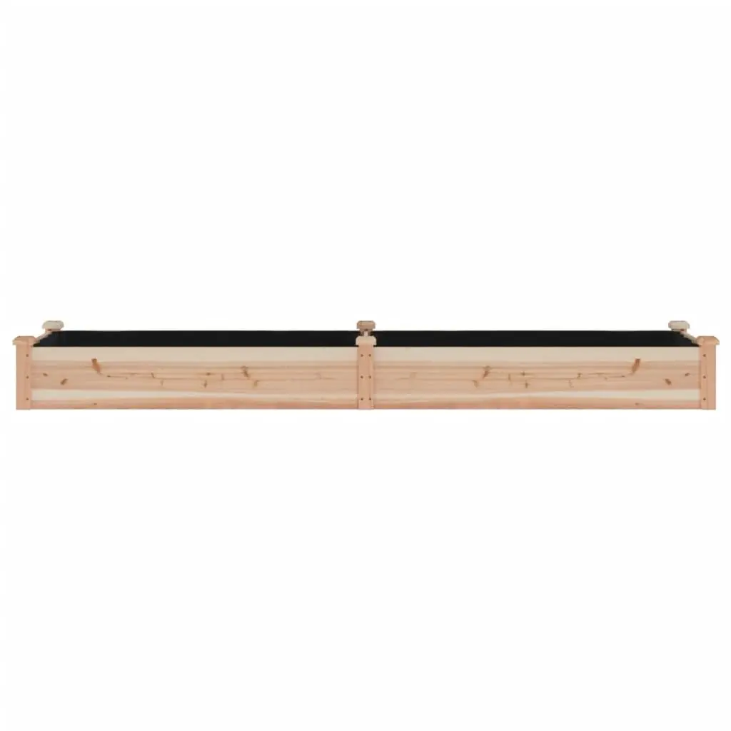Solid Wood Raised Garden Bed with Liner 240x60x25cm