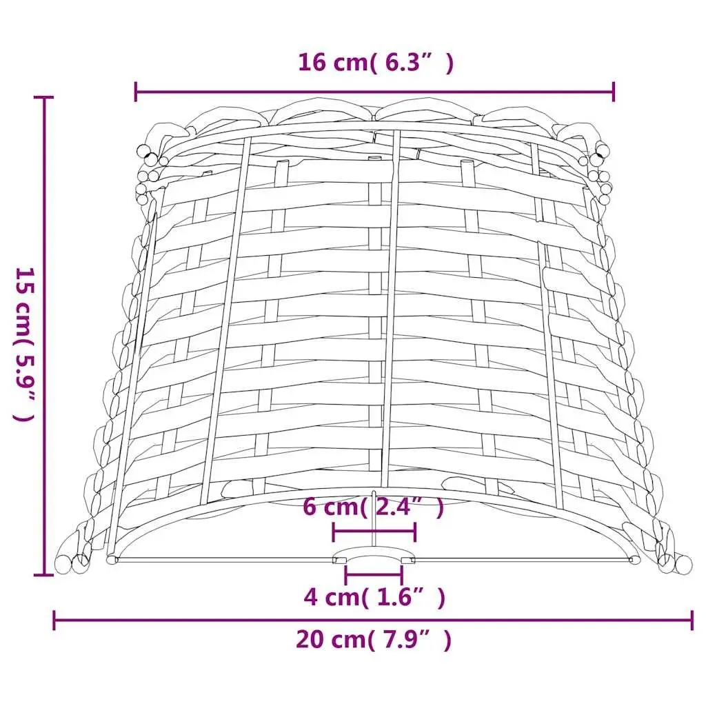 Brown Wicker Lamp Shade Ceiling or Table Light Fixture