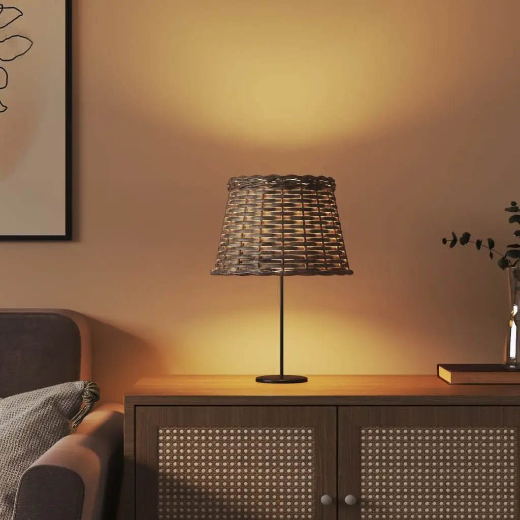 Wicker Lamp Shade Natural Ø25x17cm Brown Ceiling Light Pendant Table Fixture