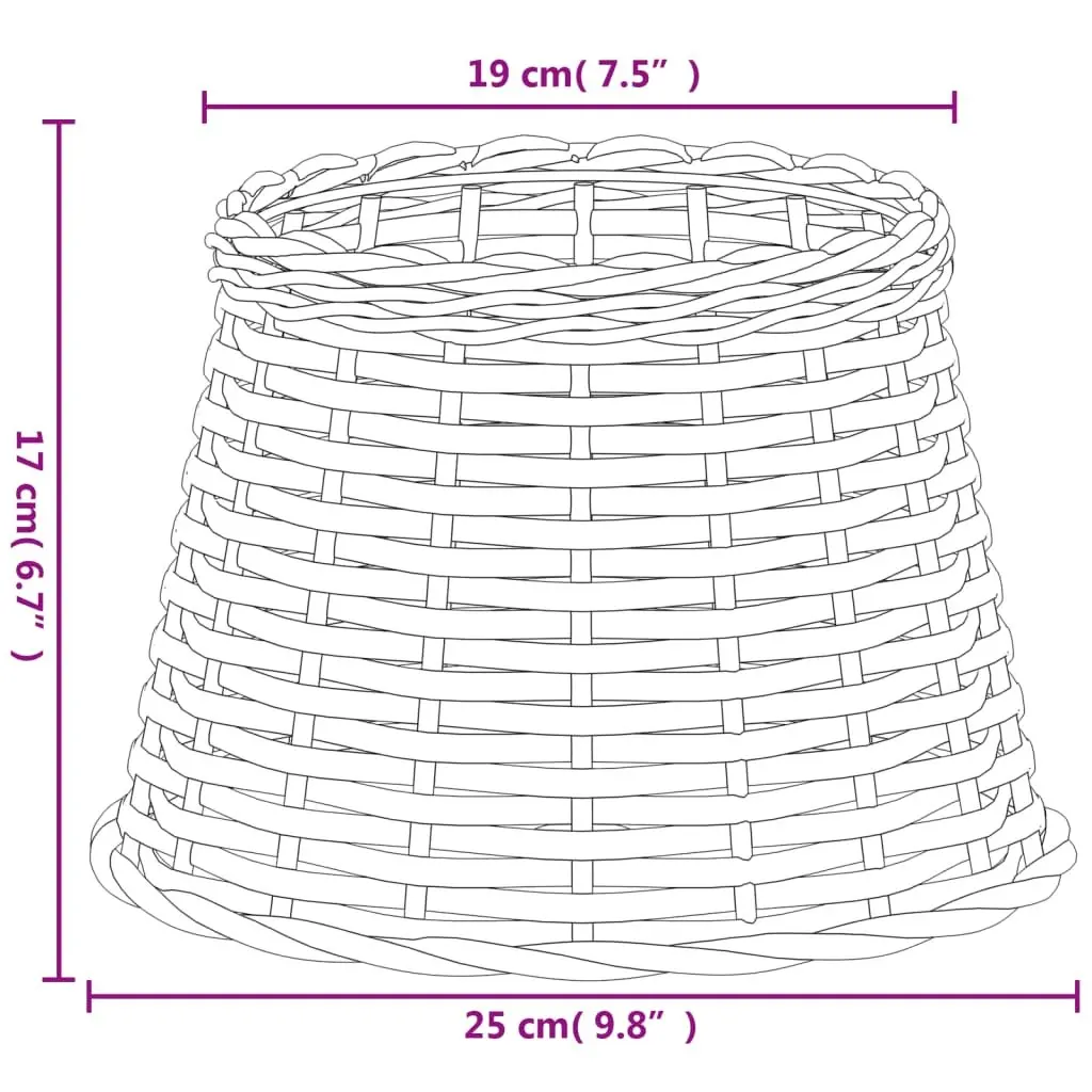 Wicker Lamp Shade Natural Ø25x17cm Brown Ceiling Light Pendant Table Fixture