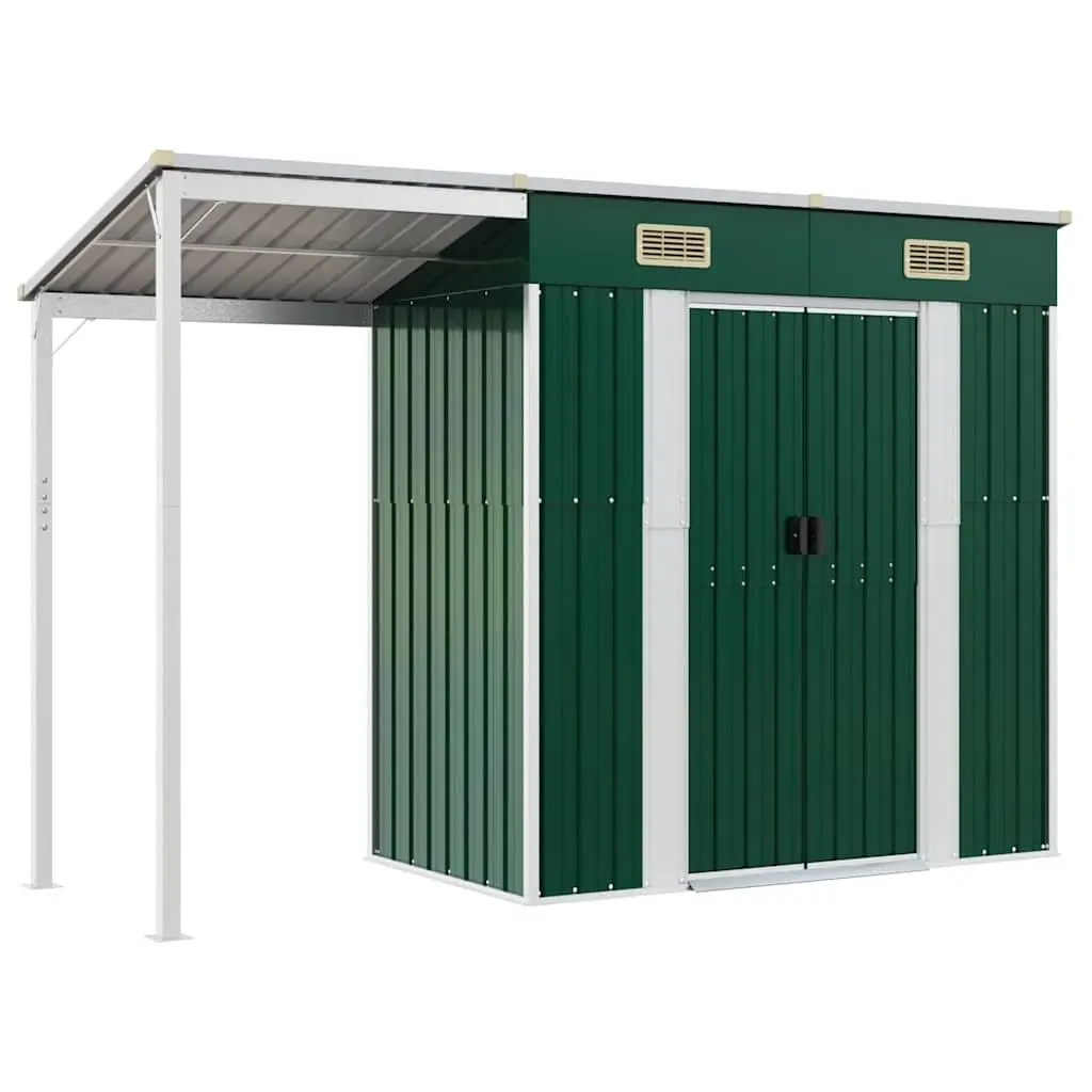 Garden Shed Galvanised Steel 277x107x181cm Green